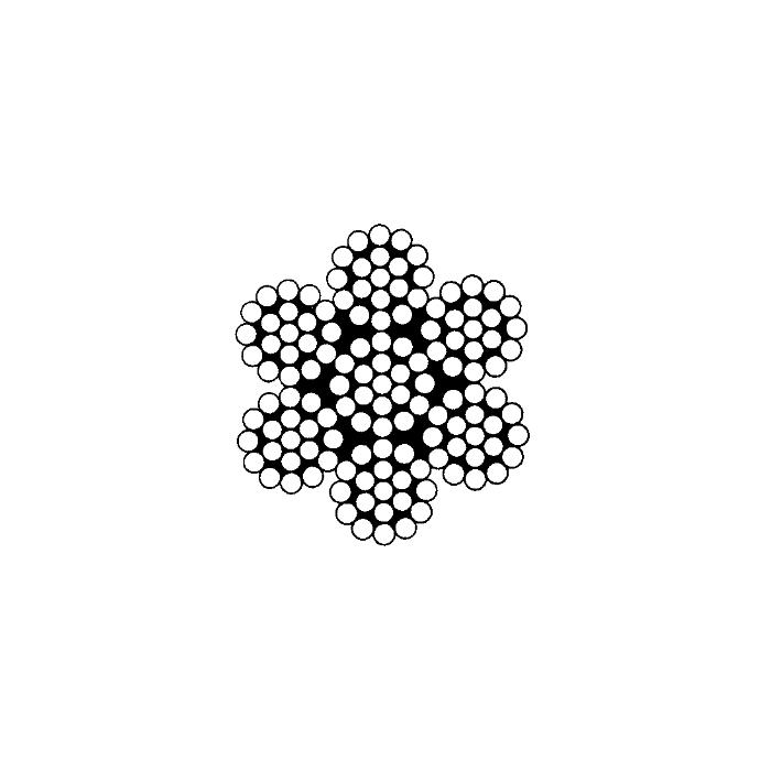 Ocelové lano pr.3 mm, 6x19 WSC černé