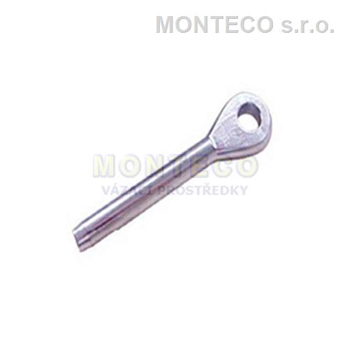 Nerez lanová koncovka lisovací s okem 4 mm; A4