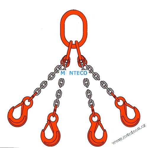 Vázací řetěz čtyřhák pr.10mm G10 pewag