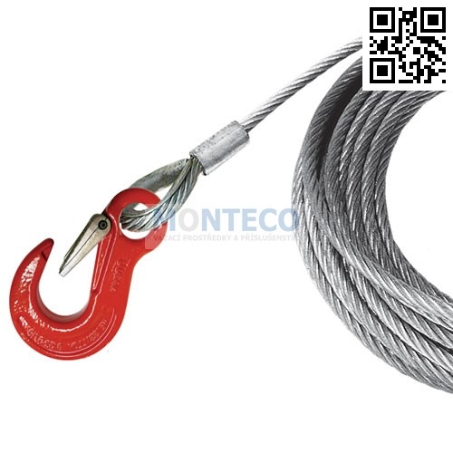 Lano do navijáku s hákem  pr. 4mm - 30m