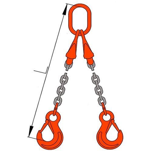 Vázací řetěz dvojhák se zkracovači pr.8mm L=2m G100 pewag