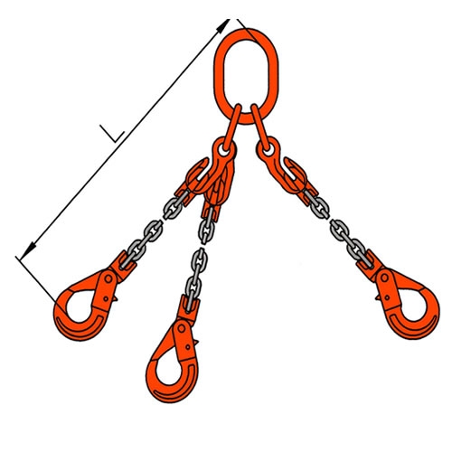 Vázací řetěz trojhák se zkracovači pr.8mm L=5m G100 pewag